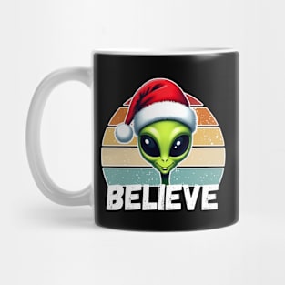 Alien Santa Believe, Funny Christmas Mug